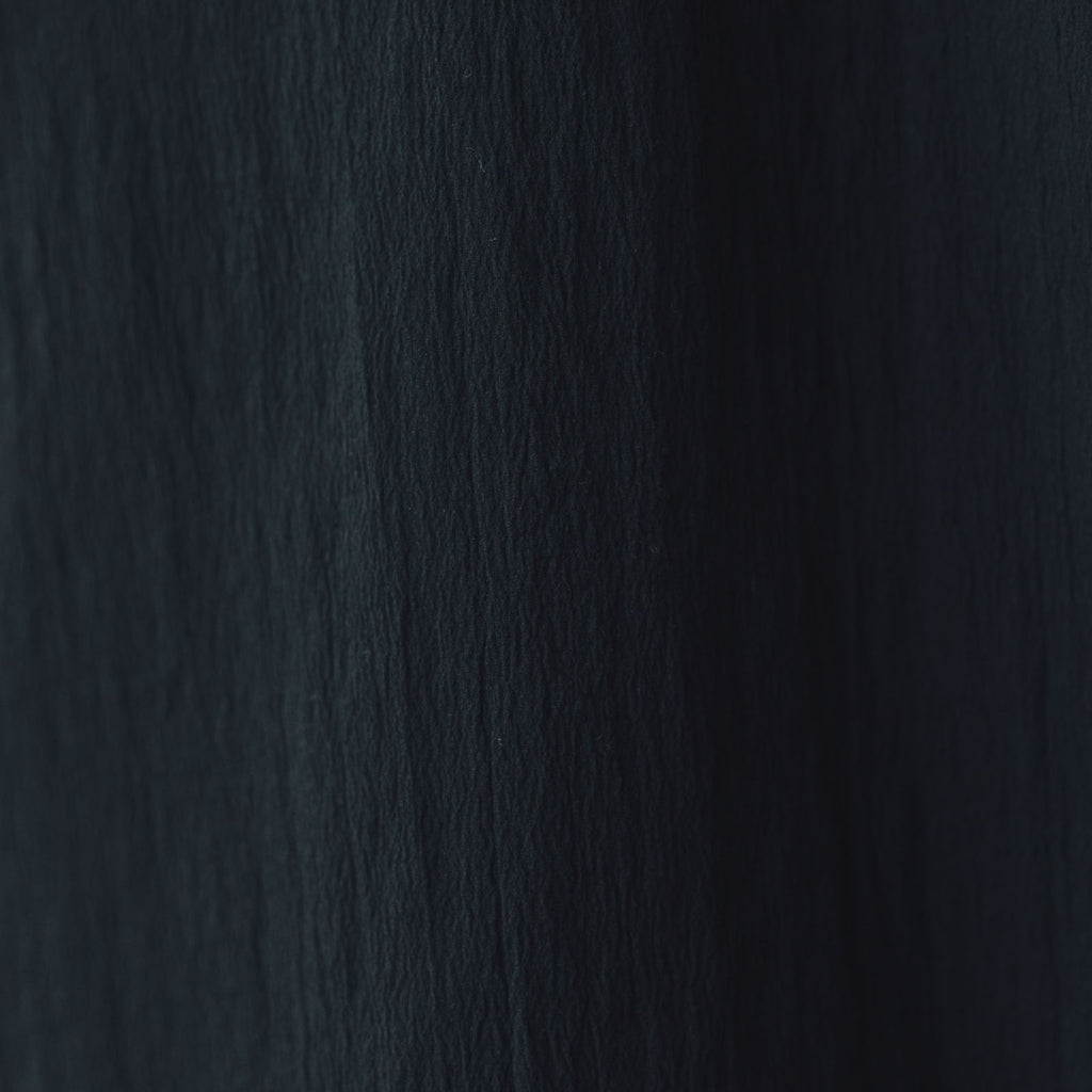 MAGALI オールドコットンナイロンリネン フリルカラーパディットコート ブラック