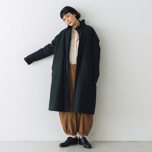 MAGALI オールドコットンナイロンリネン フリルカラーパディットコート