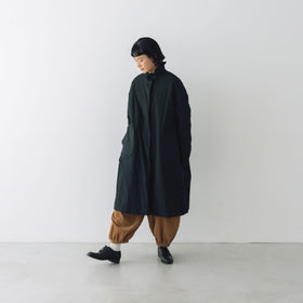 MAGALI オールドコットンナイロンリネン フリルカラーパディットコート ブラック