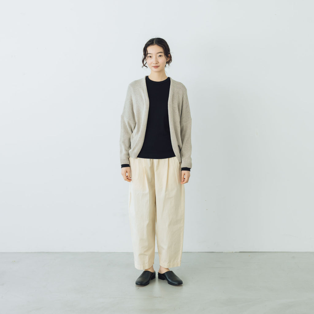 evam eva ドライシルクカーディガン オークル