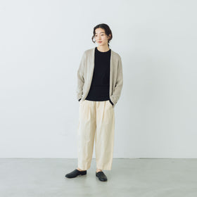 evam eva ドライシルクカーディガン オークル