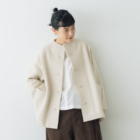 evam eva プレスウールショートコート