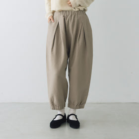 evam eva ブラッシュドコットン クロップドパンツ グレージュ