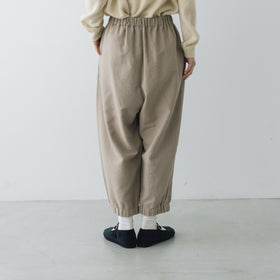 evam eva ブラッシュドコットン クロップドパンツ グレージュ