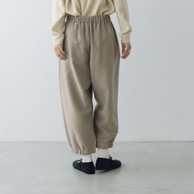 evam eva ブラッシュドコットン クロップドパンツ グレージュ