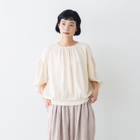 【SALE】 Gauze# オーバルブラウス