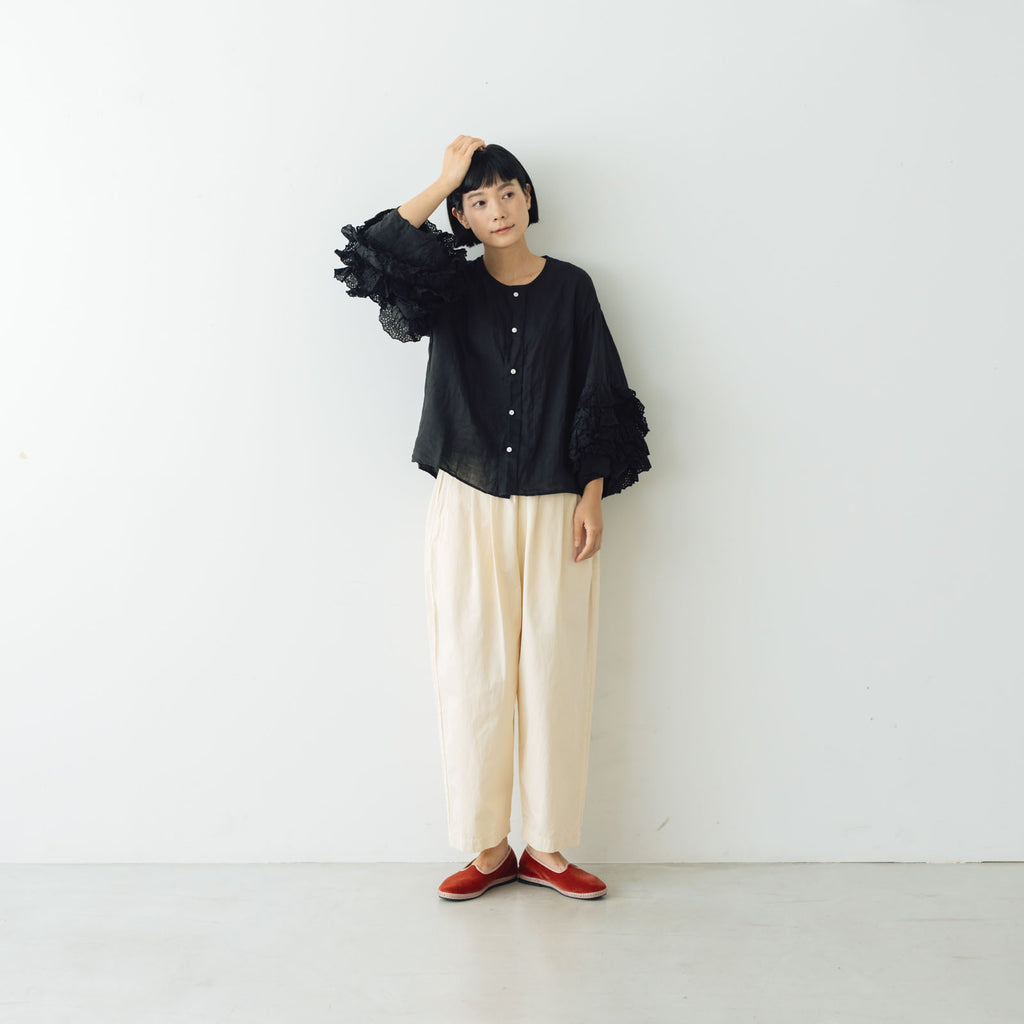 Gauze# レースフリルスリーブブラウス