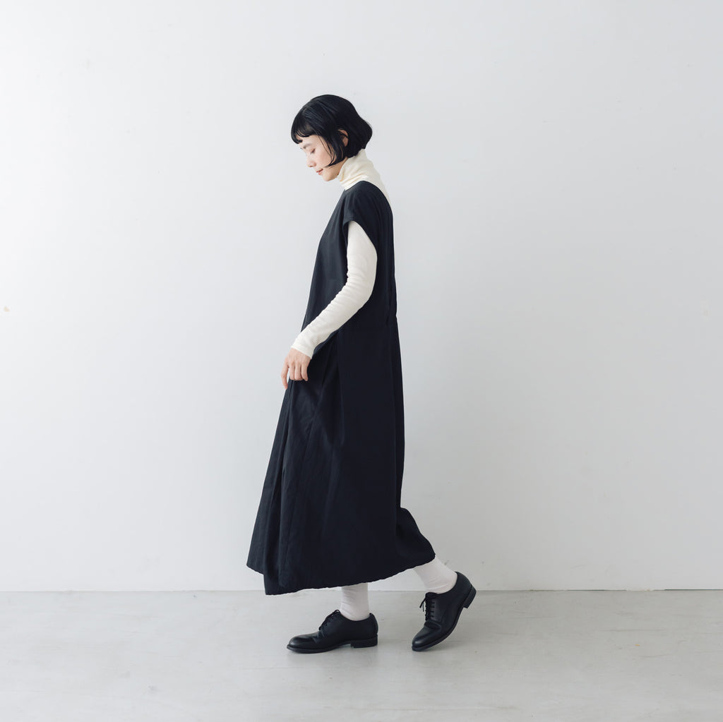 Gauze# ボックスタック ノースリーブワンピース ブラック