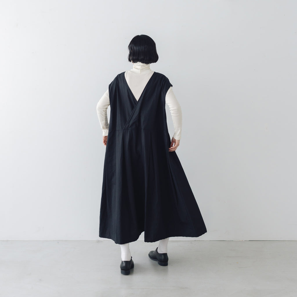 Gauze# ボックスタック ノースリーブワンピース ブラック