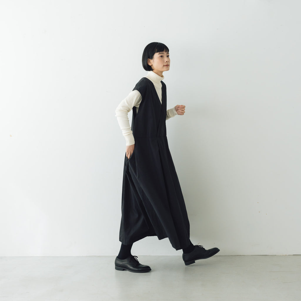 Gauze# ボックスタック ノースリーブワンピース ブラック