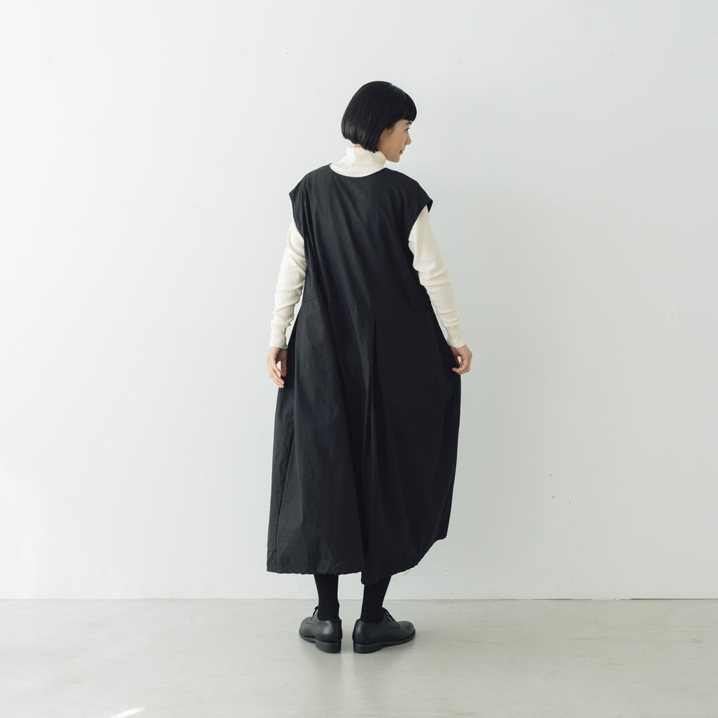 Gauze# ボックスタック ノースリーブワンピース ブラック
