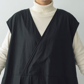 Gauze# ボックスタック ノースリーブワンピース ブラック