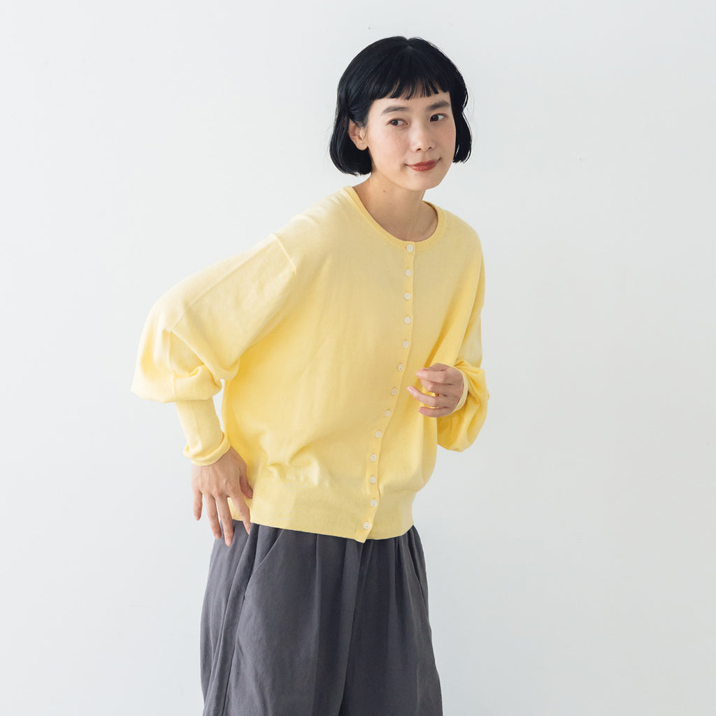 Gauze# ギャザースリーブ ニットカーディガン