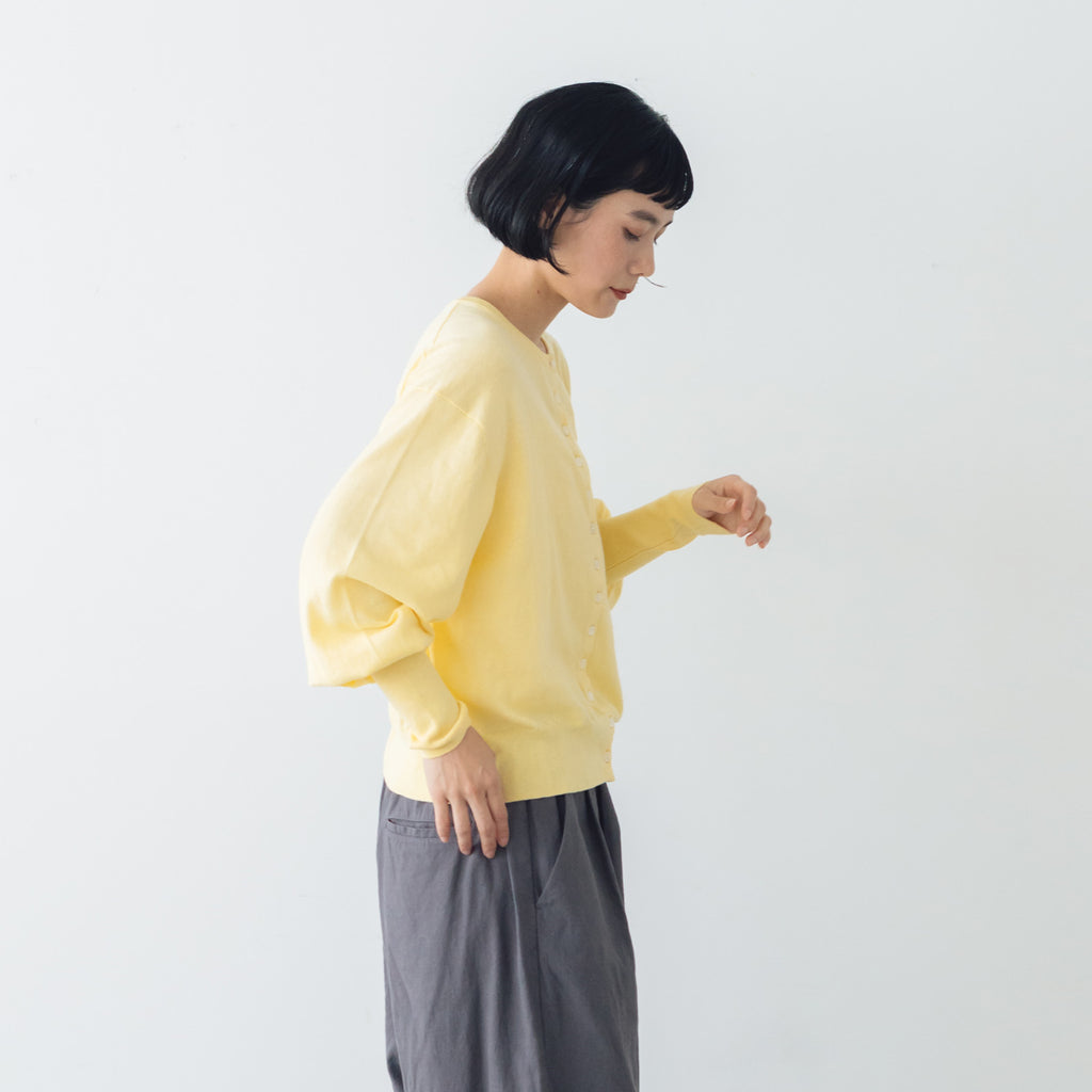 Gauze# ギャザースリーブ ニットカーディガン