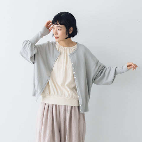 Gauze# ギャザースリーブ ニットカーディガン