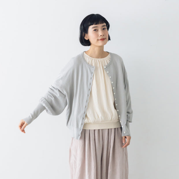 Gauze# ギャザースリーブ ニットカーディガン