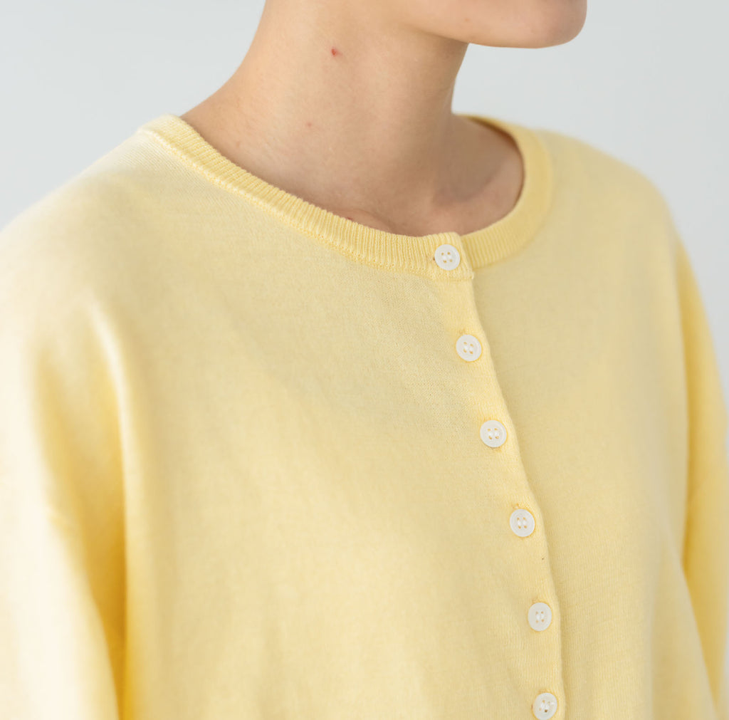 Gauze# ギャザースリーブ ニットカーディガン