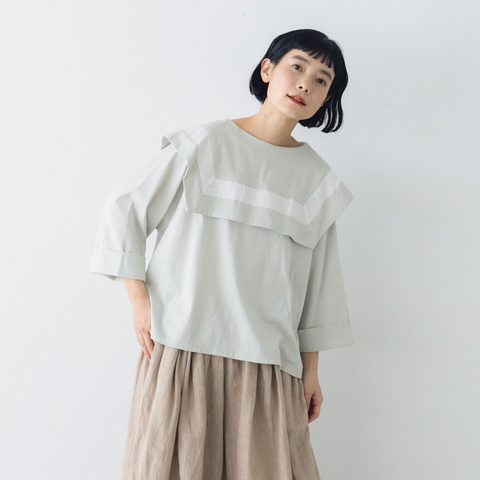 Gauze# アメリ セーラーカラーレースプルオーバー