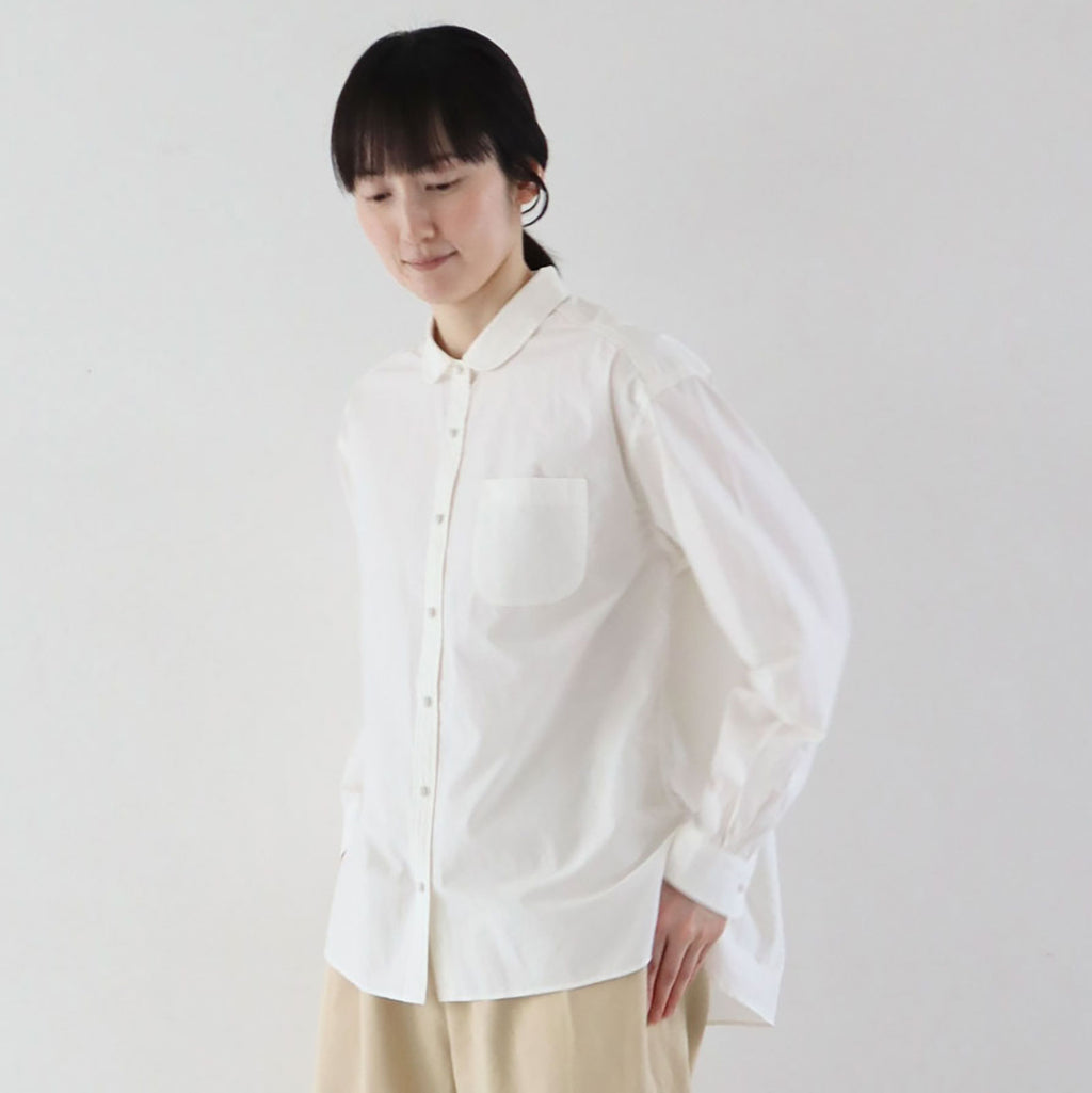 pot and tea タイプライター丸襟シャツ［期間限定販売］