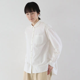 pot and tea タイプライター丸襟シャツ［期間限定販売］