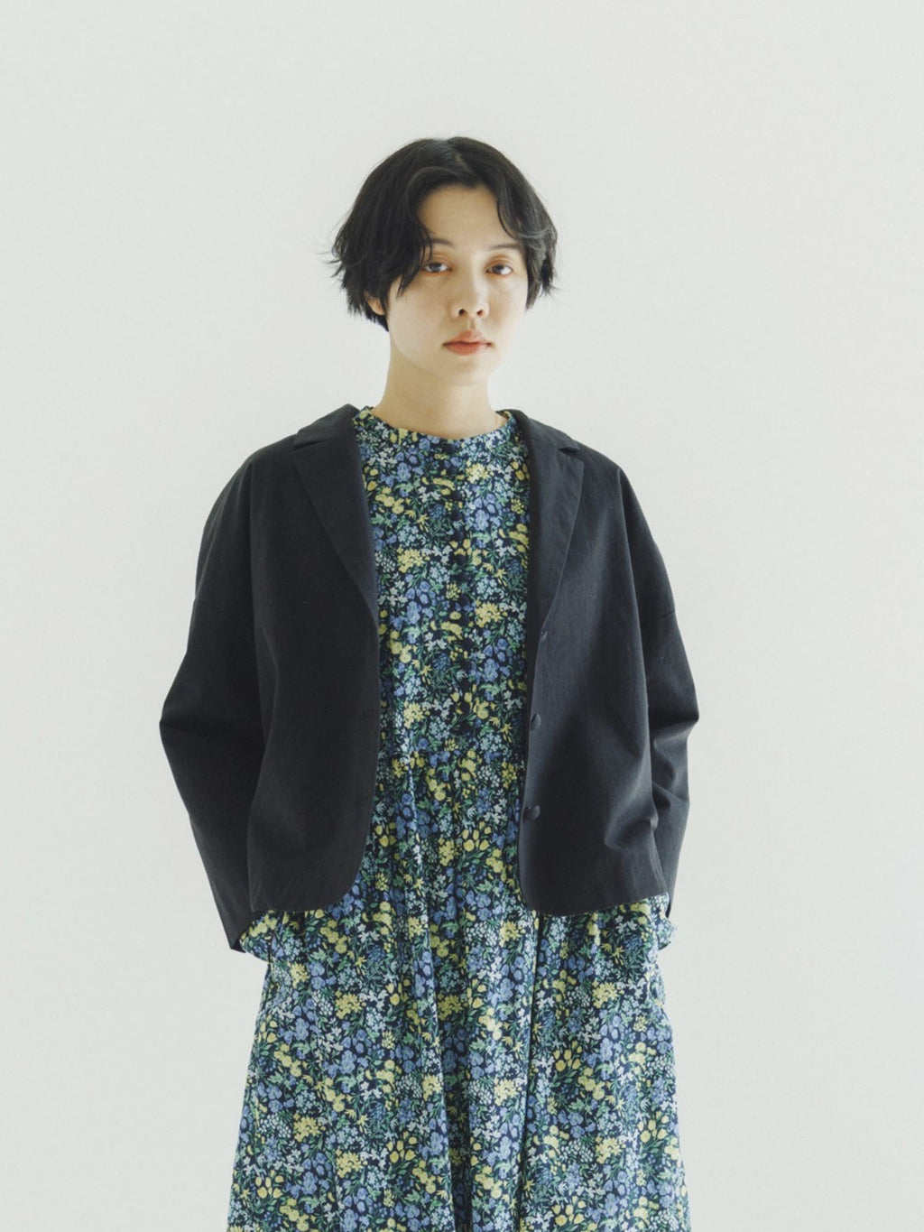 pot and tea シルクネップテーラードジャケット［期間限定販売］