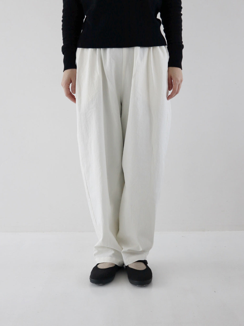 pot and tea シルクネップテーパードパンツ［期間限定販売］