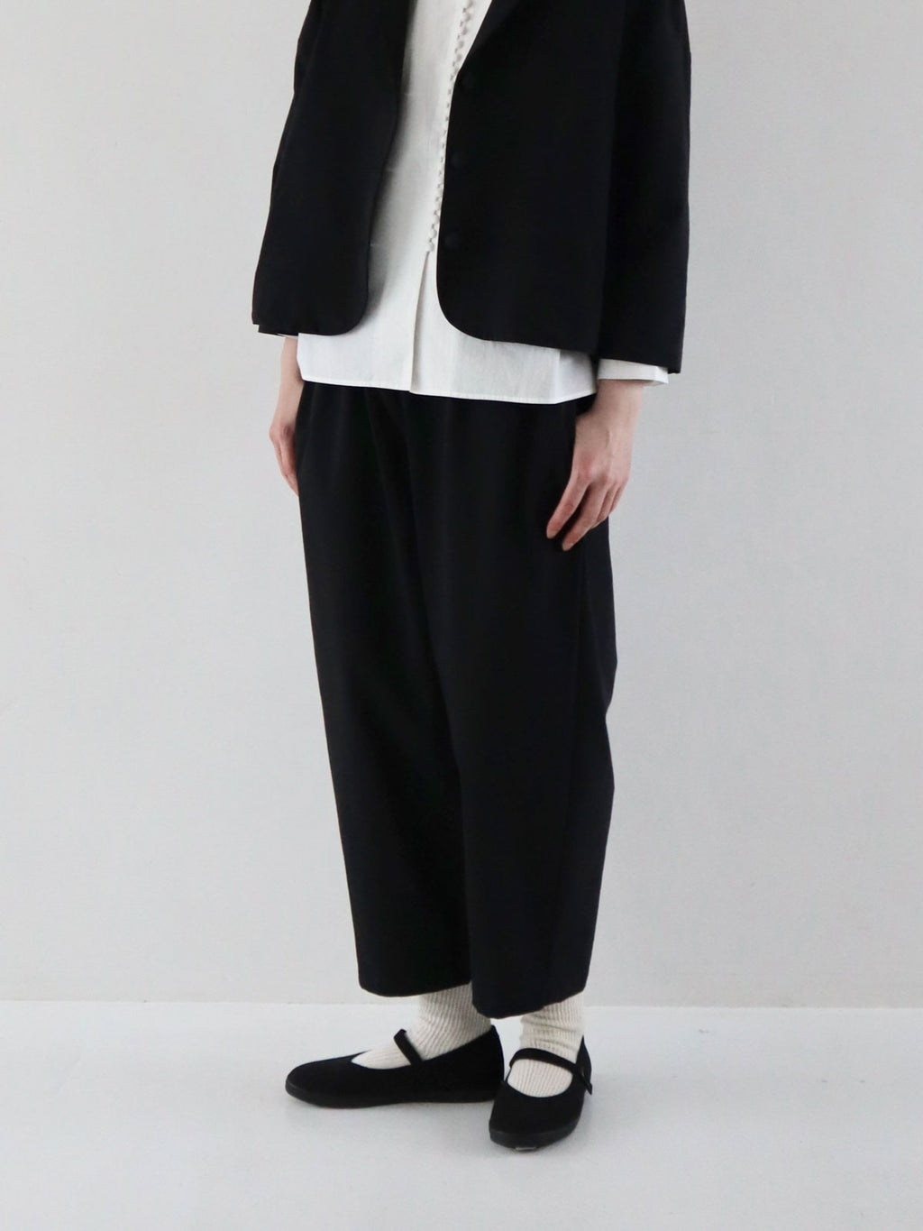 pot and tea シルクネップテーパードパンツ［期間限定販売］