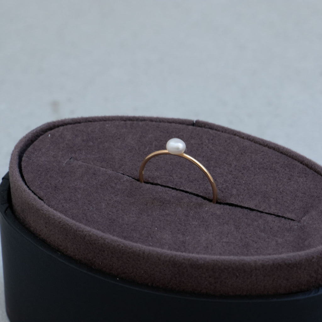 神保真珠商店 1珠リング（丸線）VINTAGE 無核（K10）［期間限定販売］