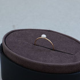 神保真珠商店 1珠リング（丸線）VINTAGE 無核（K10）［期間限定販売］