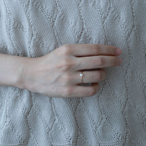 神保真珠商店 1珠リング（丸線）VINTAGE 無核（K10）［期間限定販売］