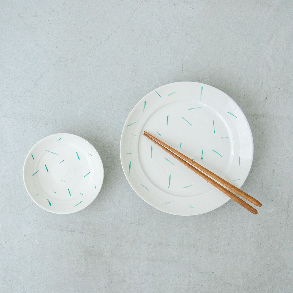 CANASA 皿 上絵 緑草［期間限定販売］