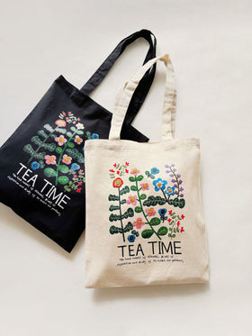 pot and tea ボタニカルプリントトートバッグ［期間限定販売］