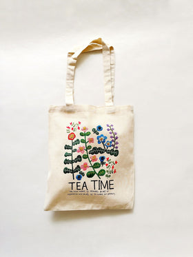 pot and tea ボタニカルプリントトートバッグ［期間限定販売］