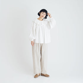 pot and tea ガーゼのゴムそで口 ブラウス［期間限定販売］