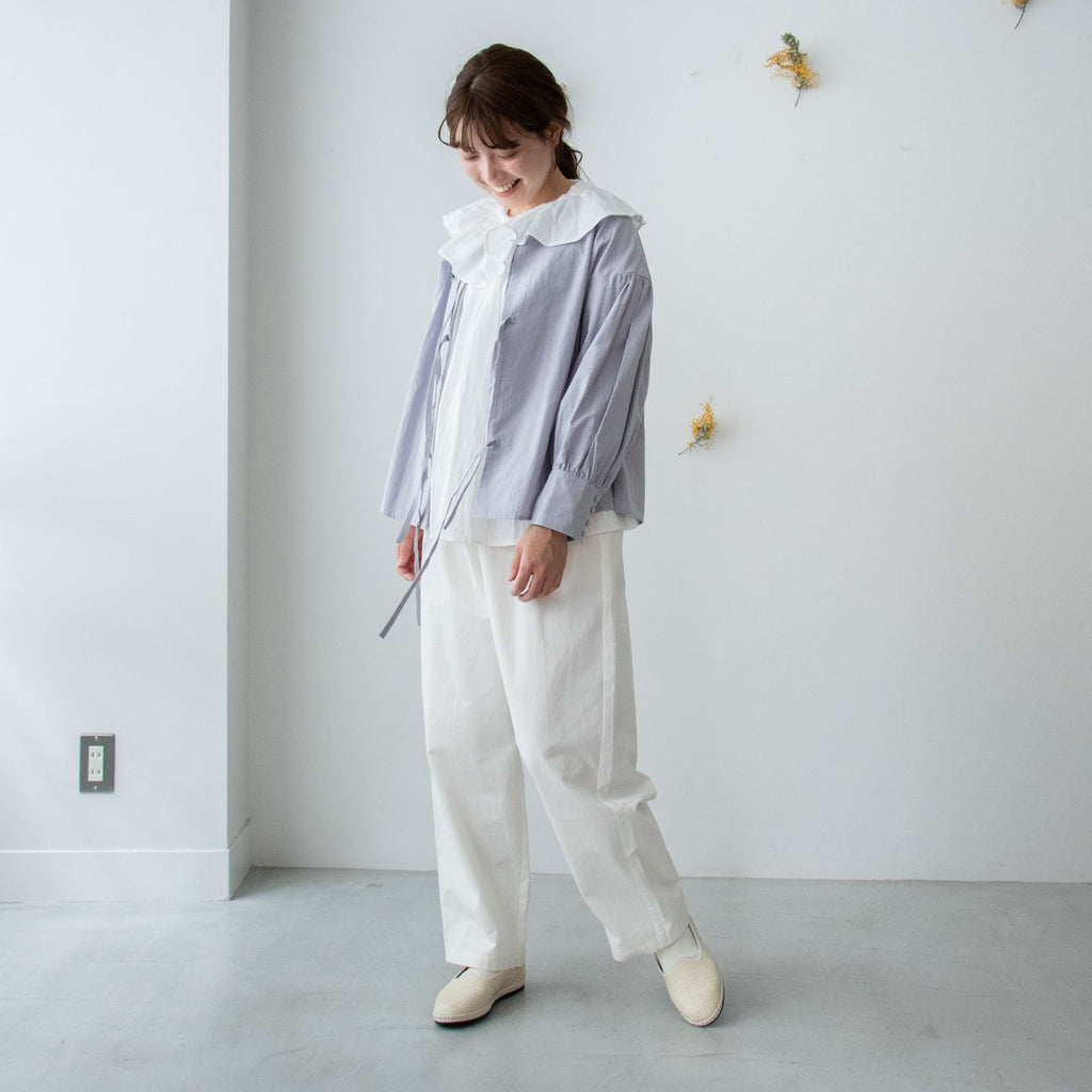 pot and tea ガーゼのゴムそで口 ブラウス［期間限定販売］