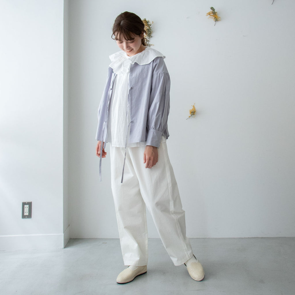 pot and tea ガーゼのゴムそで口 ブラウス［期間限定販売］