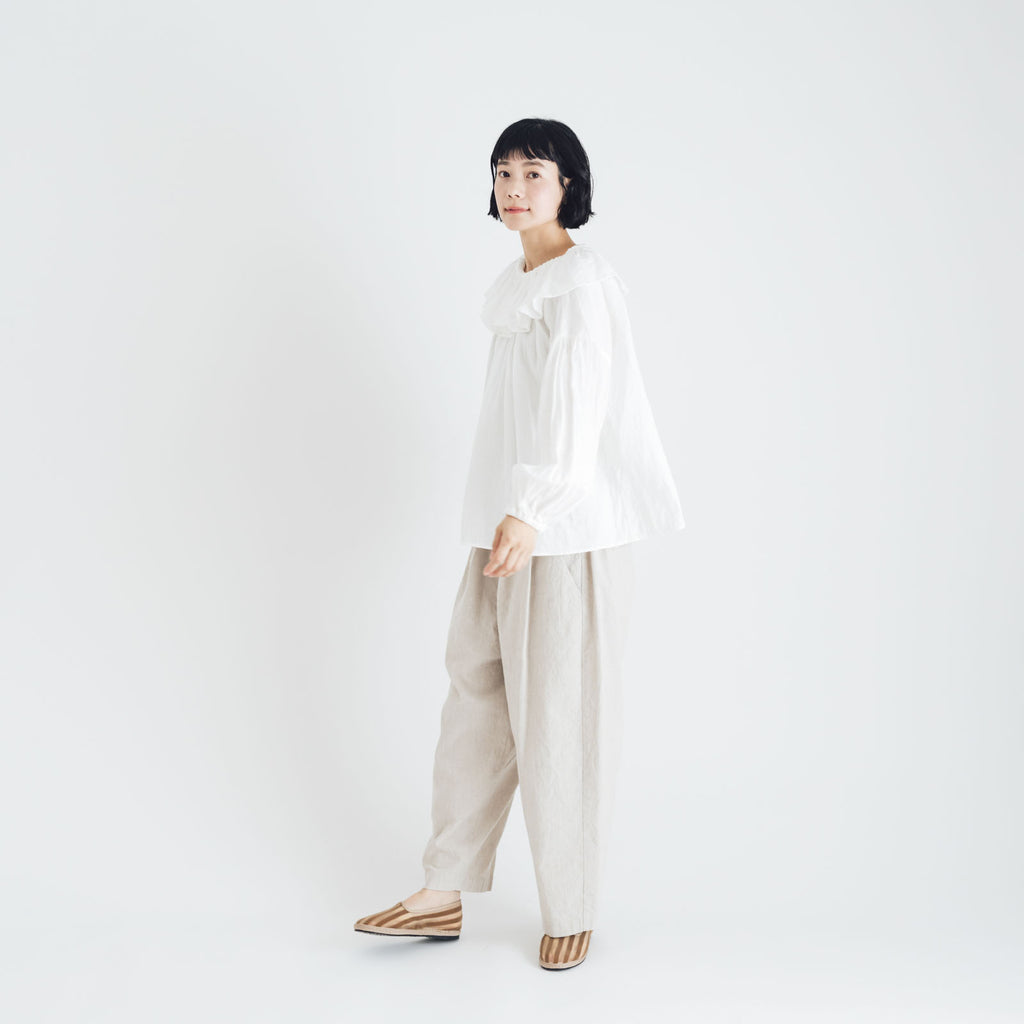 pot and tea ガーゼのゴムそで口 ブラウス［期間限定販売］