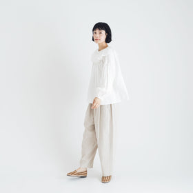 pot and tea ガーゼのゴムそで口 ブラウス［期間限定販売］