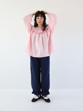 pot and tea ガーゼのゴムそで口 ブラウス［期間限定販売］