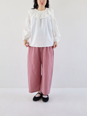 pot and tea ガーゼのゴムそで口 ブラウス［期間限定販売］