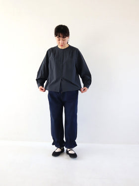 pot and tea 釦たくさんブラウス（ノーカラー）［期間限定販売］