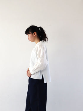 pot and tea 釦たくさんブラウス（ノーカラー）［期間限定販売］