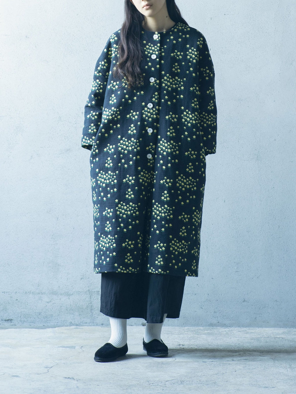pot and tea 小花JQドロップショルダーコート［期間限定販売］