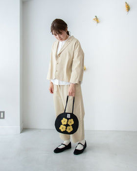 pot and tea シルクネップテーパードパンツ［期間限定販売］