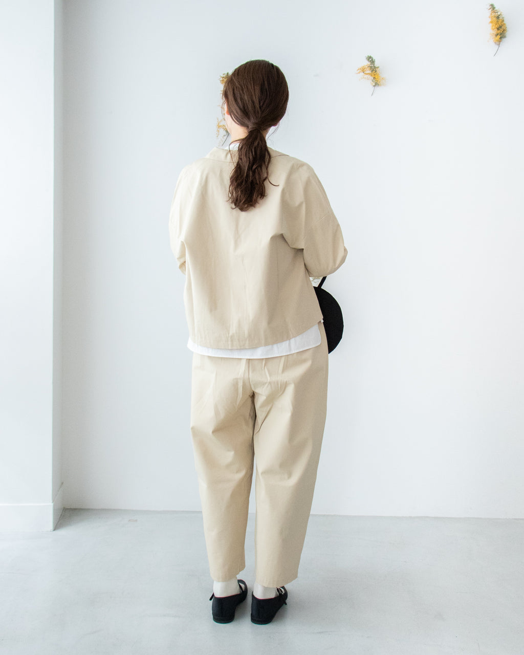 pot and tea シルクネップテーパードパンツ［期間限定販売］