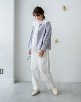pot and tea シルクネップテーパードパンツ［期間限定販売］