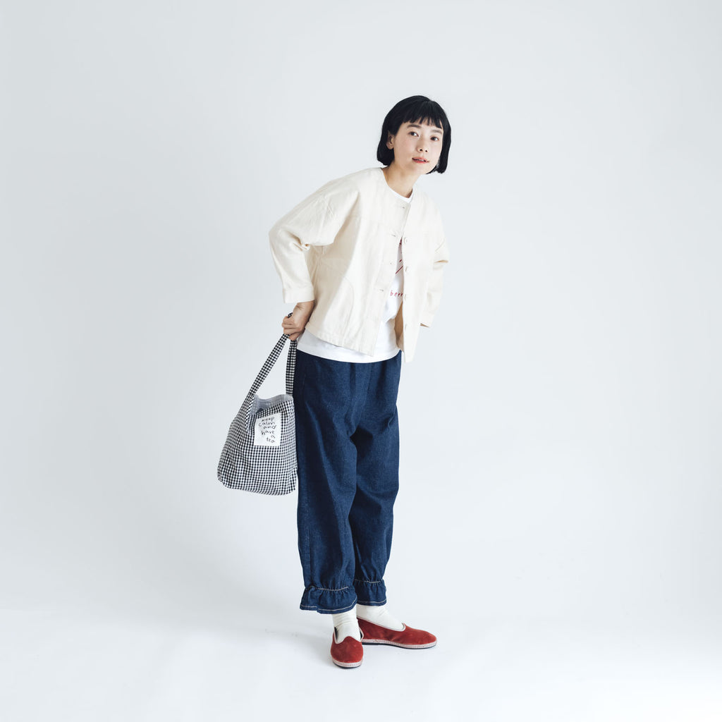 pot and tea デニムノーカラージャケット［期間限定販売］
