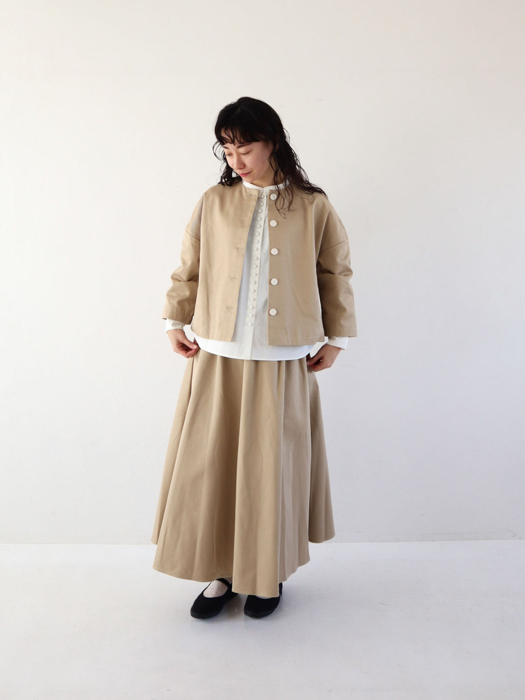 pot and tea チノクロスドロップショルダージャケット［期間限定販売］
