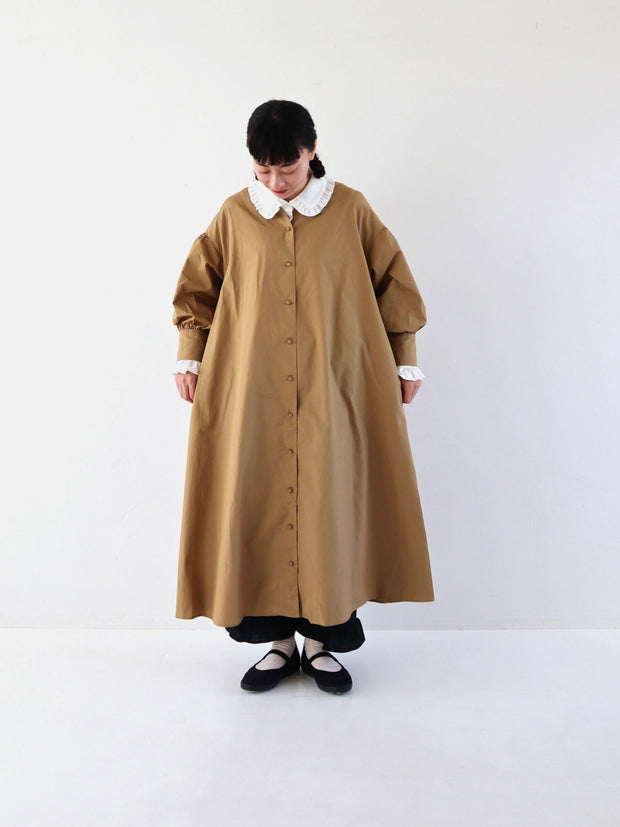 pot and tea パフ袖前あきワンピース［期間限定販売］