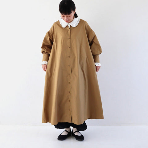 pot and tea パフ袖前あきワンピース［期間限定販売］